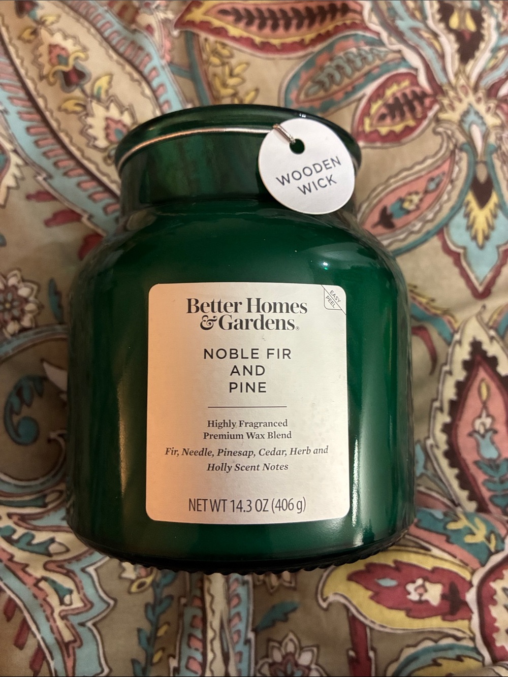 Better Homes And Gardens Noble Fir & Pine Candle with Wooden Wick